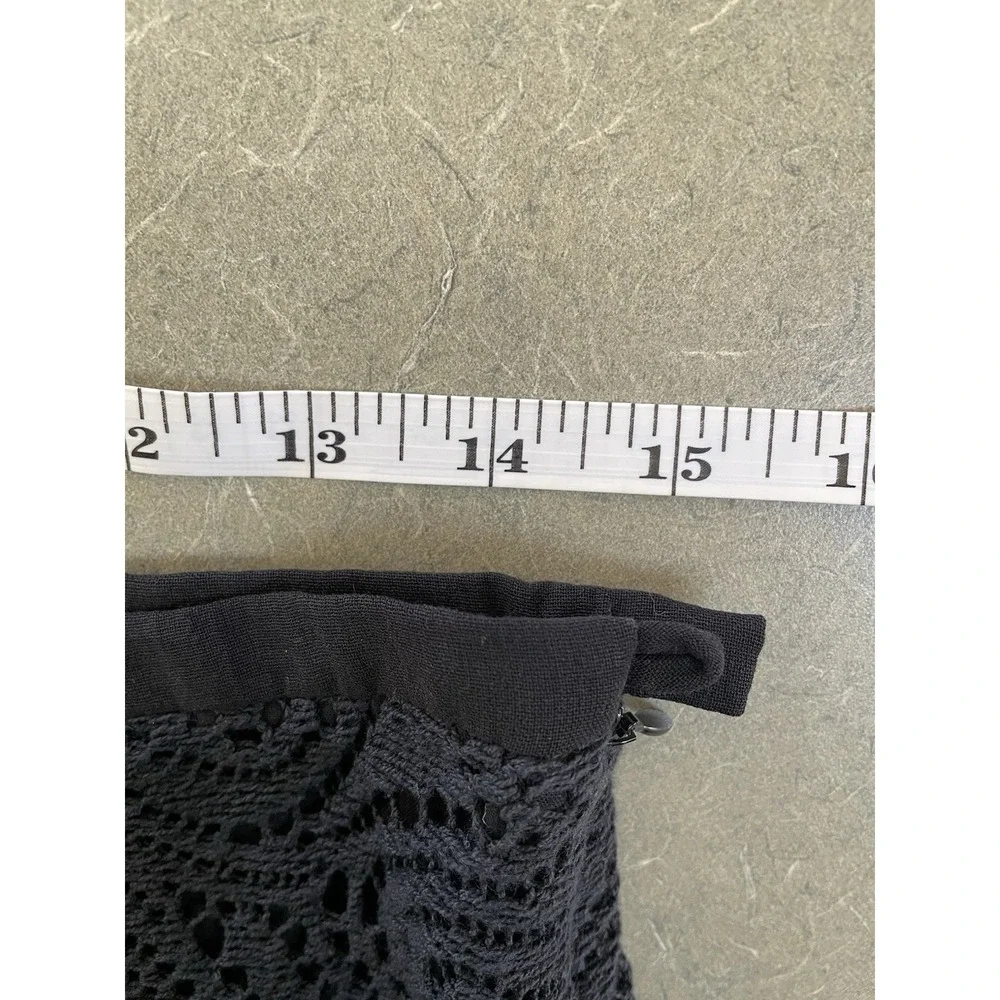 Trina Turk Black Crochet Lace Overlay Wide Leg Pant Beach Fairy Grunge Boho 2 - Picture 9 of 9